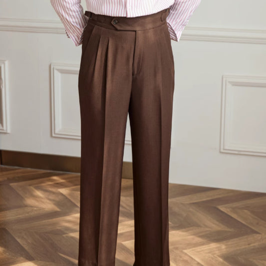 Pantaloni Casual Gamba Larga Vita Alta Versatili
