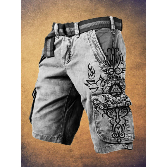 Pantaloncini Uomo con Stampa 3D Digitale – Shorts Estivi con Zip, Moda Casual