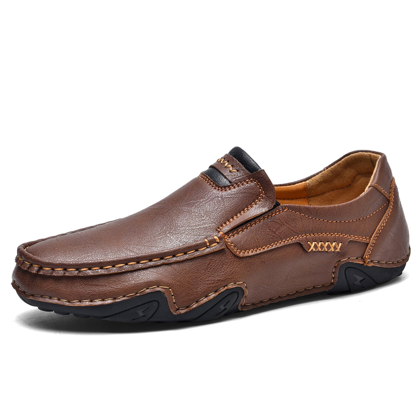 Outdoor Casual Shoes Slip-on Flat Leather Shoes