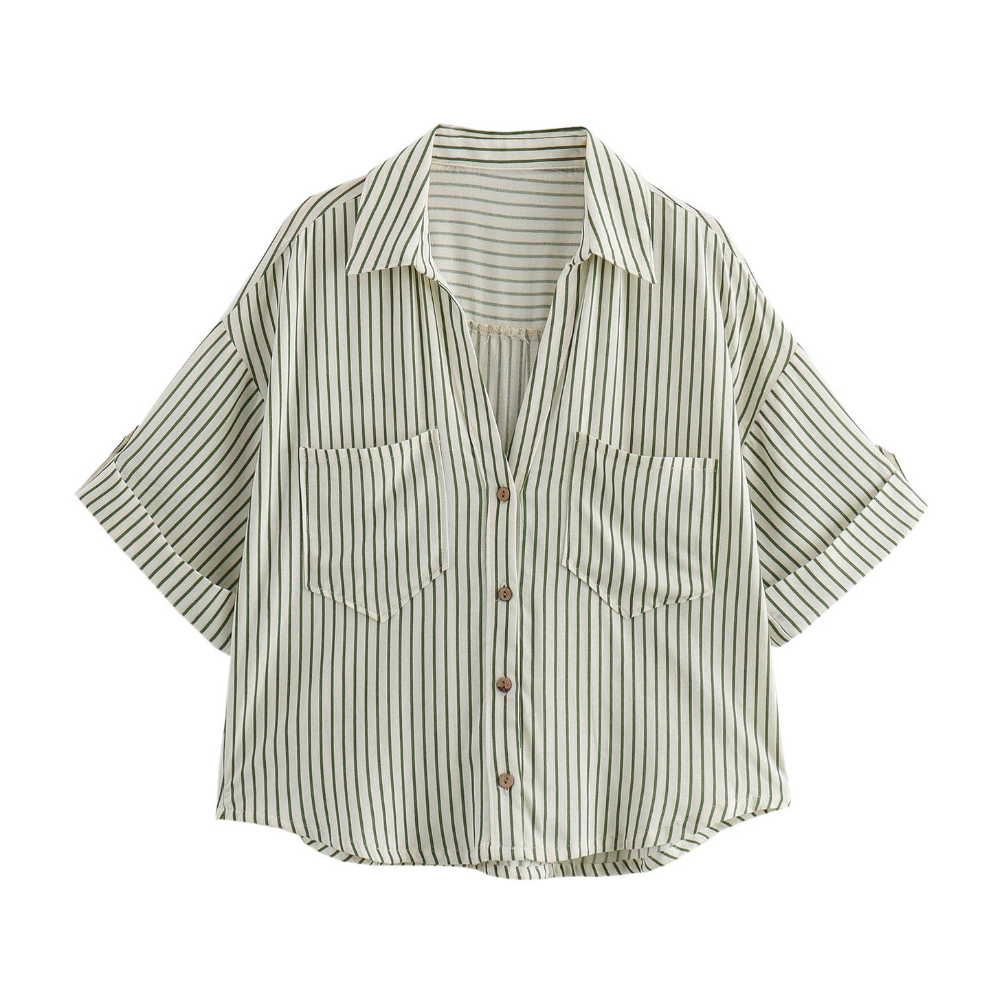 Retro Style Fashionable All-match Lapel Single Breasted Short Top