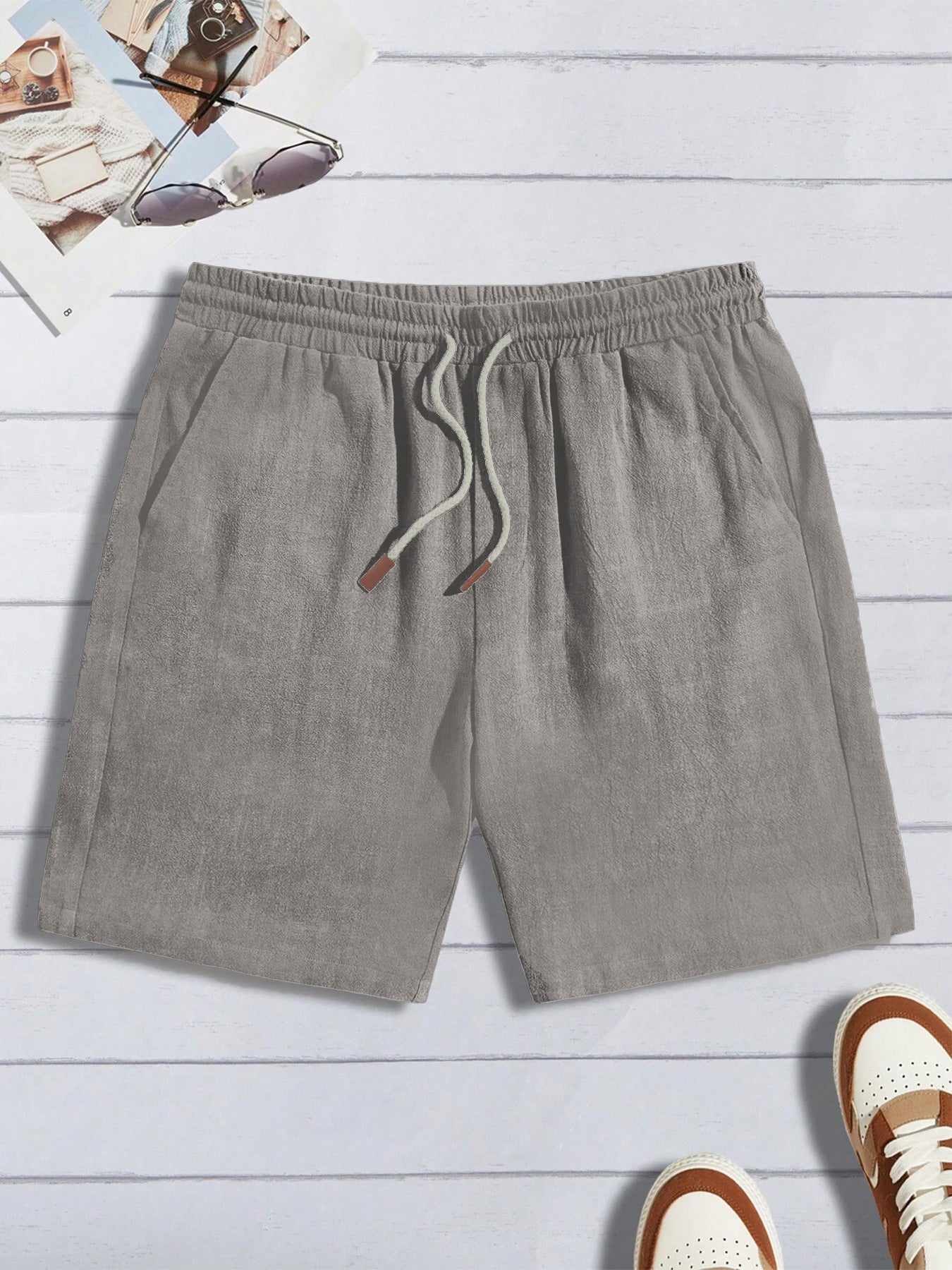Shorts di lino sottili, pantaloncini casual