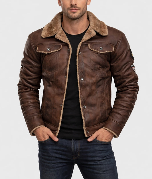 🧥 Giacca Uomo Ecopelle Foderata Pile Invernale Cappotto Casual Pelliccia