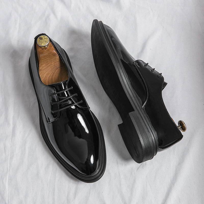 Scarpe da lavoro in pelle lucida a punta British Fashion