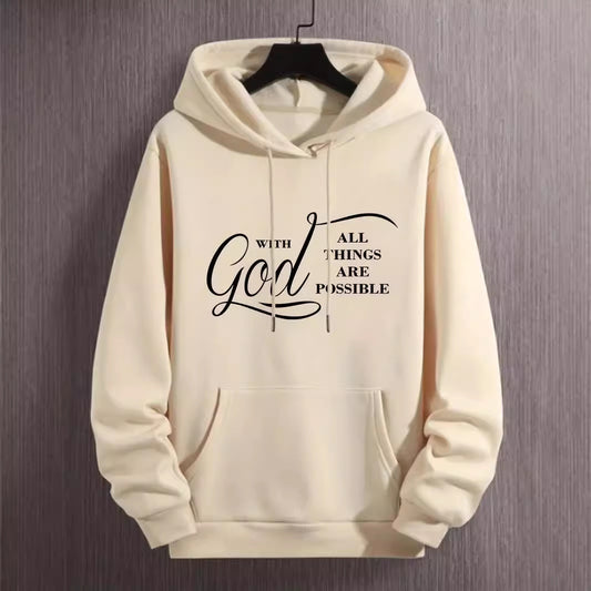 New Text Printing Plus Velvet Fallwinter Hoodie