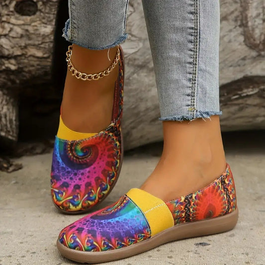 Women's Colorful Round Head Low-cut Leisure All-match Slip-on Shoes
