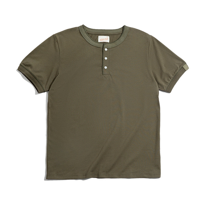 Retro Army Green Micro-elastic Tough Guy T-shirt