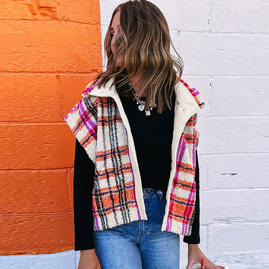 Row Multi-buckle Trendy Multi-color Printed Vest