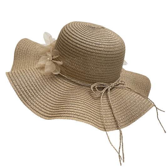 👒 Cappello donna da sole effetto paglia con fiore