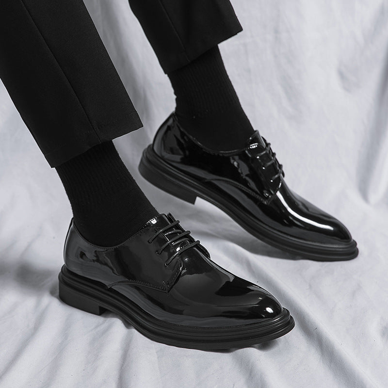 Scarpe da lavoro in pelle lucida a punta British Fashion