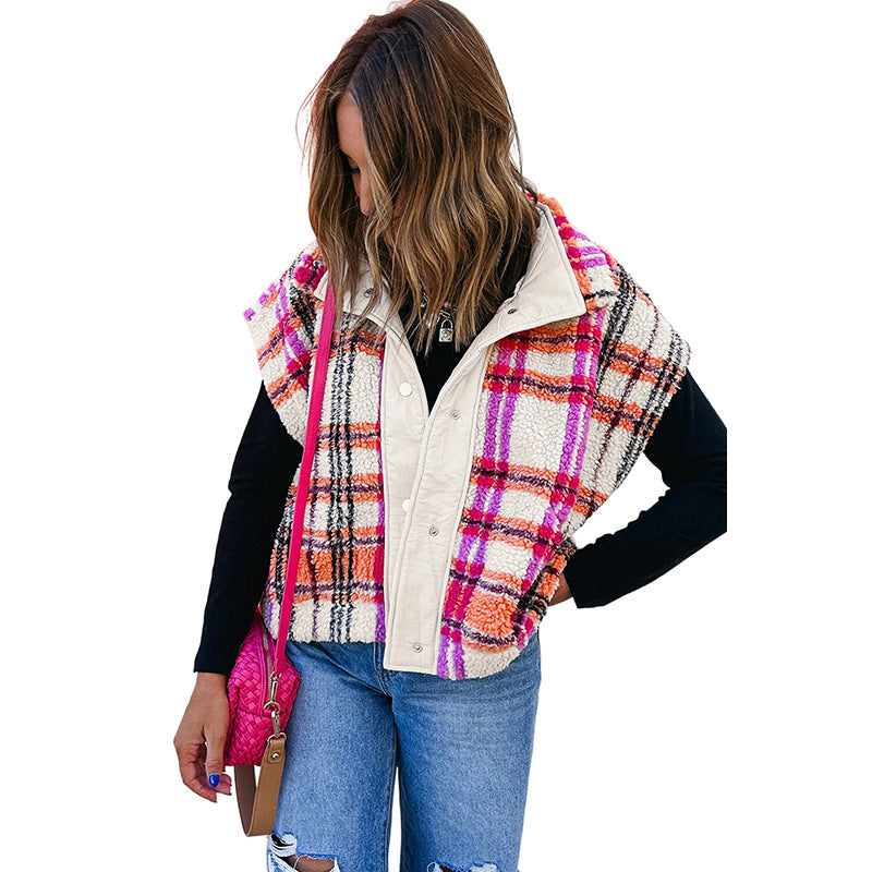 Row Multi-buckle Trendy Multi-color Printed Vest