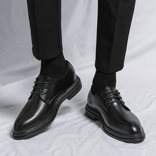 👞 Scarpe Uomo da Lavoro in Pelle Lucida – Punta Affusolata Stile Elegante