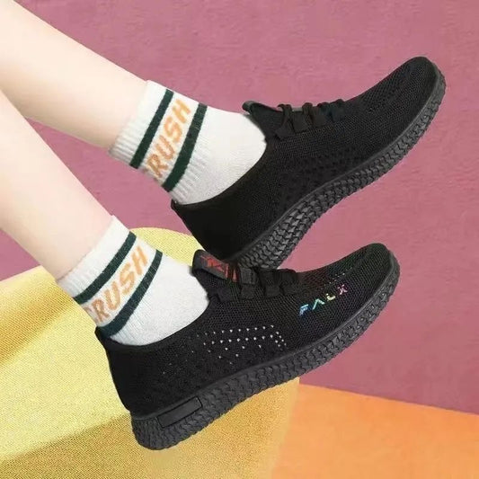 Flyknit Casual Sneaker Mesh Surface Platform Breathable Soft Sole Shoes