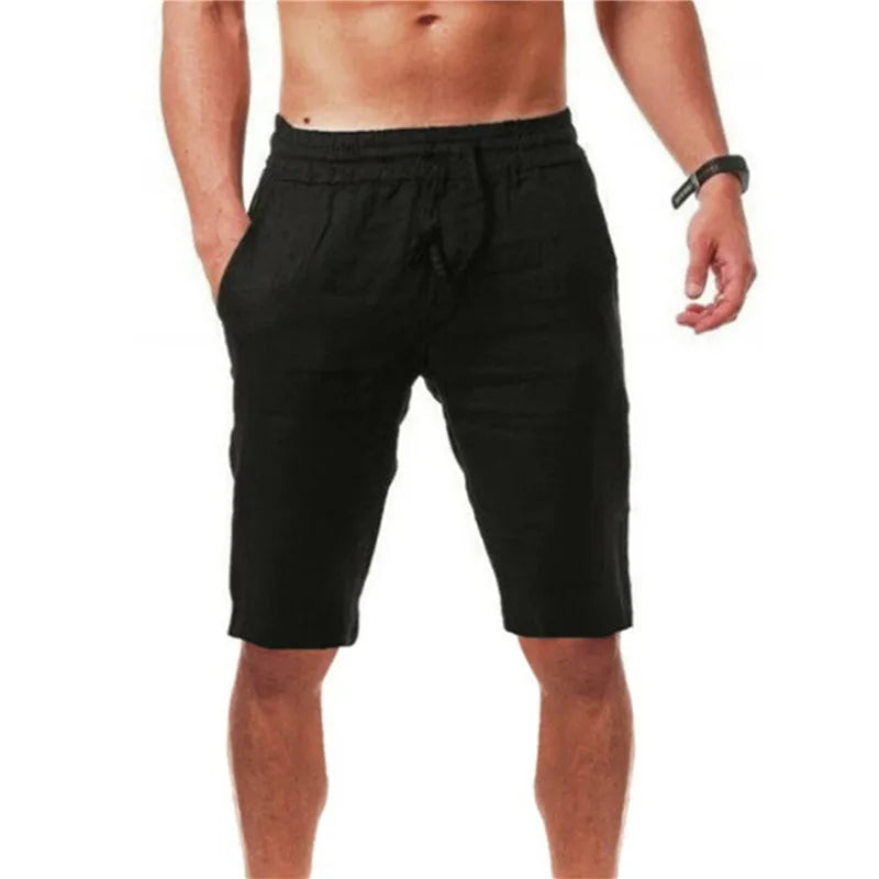 Pantaloni corti da uomo in cotone, estivi, traspiranti