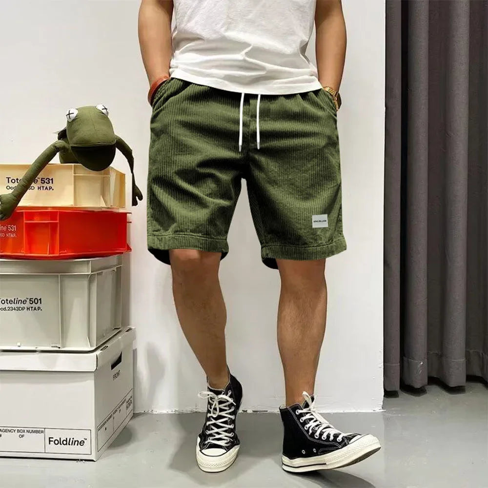 Pantaloncini estivi a coste con elastico in vita