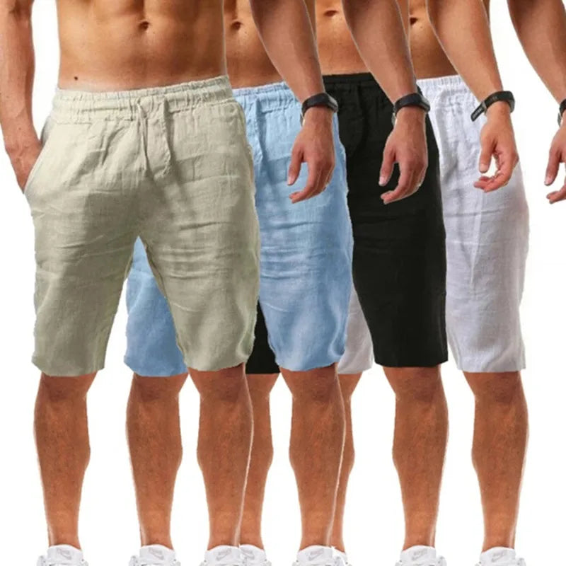 Pantaloni corti da uomo in cotone, estivi, traspiranti