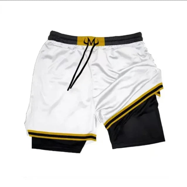 Pantaloncini estivi a doppio strato, da uomo, stile anime
