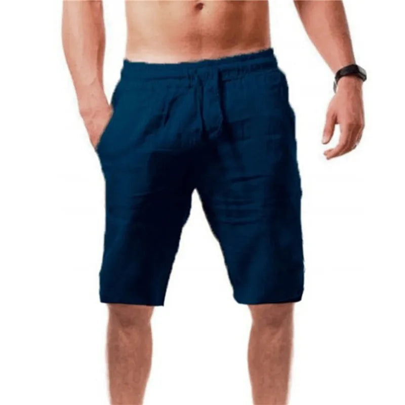 Pantaloni corti da uomo in cotone, estivi, traspiranti