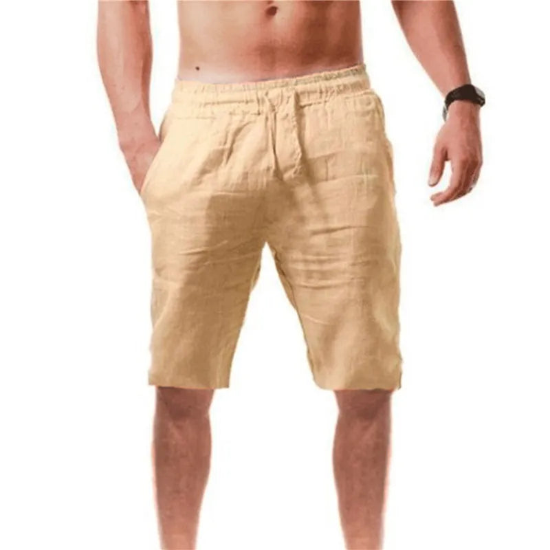 Pantaloni corti da uomo in cotone, estivi, traspiranti