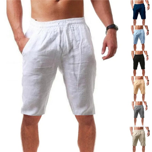 Pantaloni corti da uomo in cotone, estivi, traspiranti