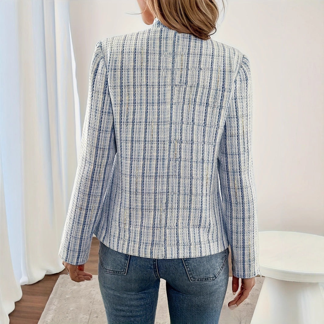 Women's Elegant Chanel Plaid Long-sleeved Jacket