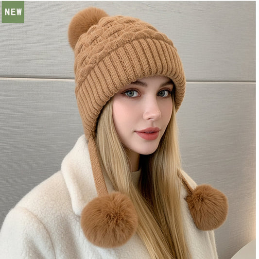 🧢 Cappello donna in pelliccia di coniglio, caldo e antivento