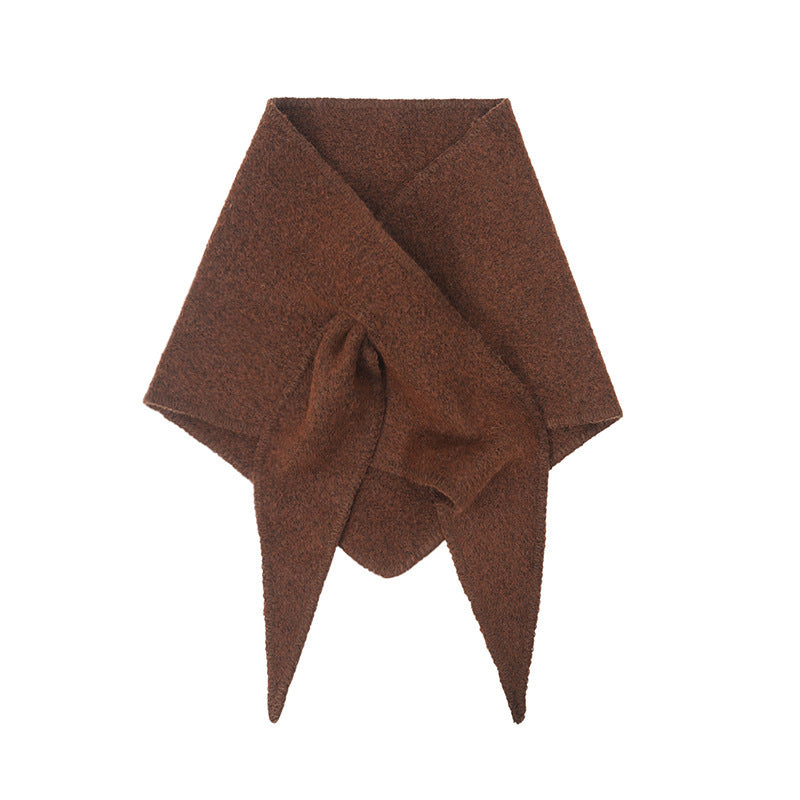 New Korean Style Wool Knitted Triangle Shawl Scarf