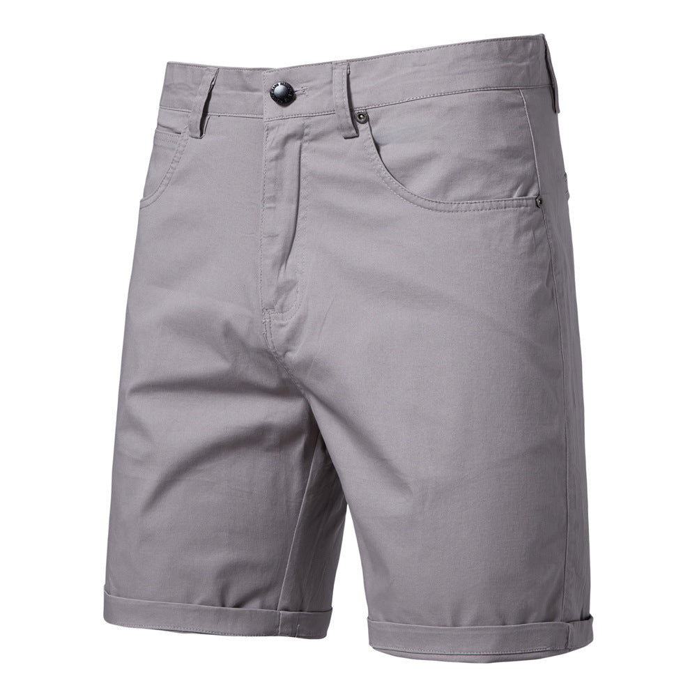 Pantaloni Uomo Slim Dritti e Corti – Taglie Forti, Tinta Unita, Stile Casual