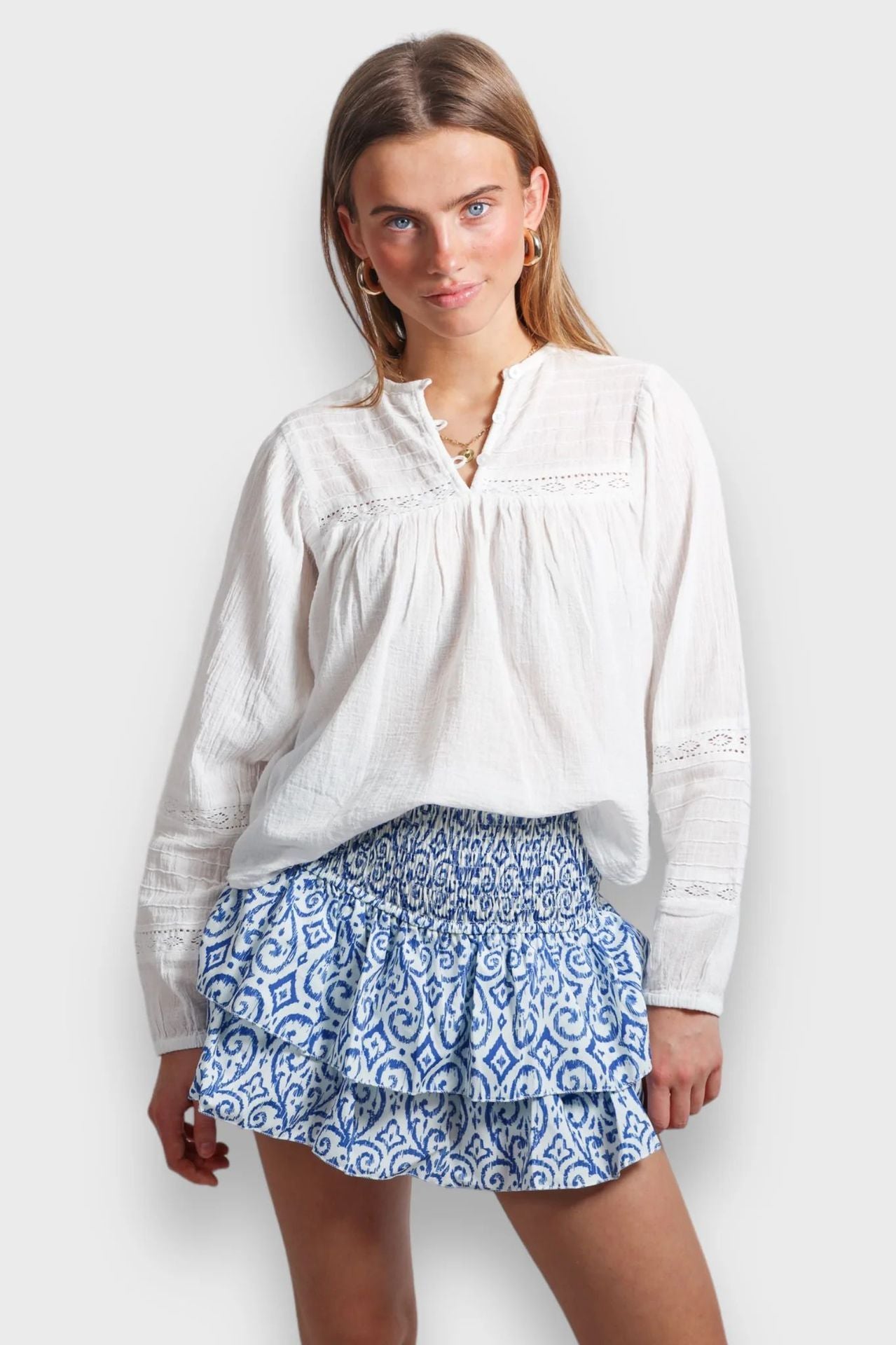 New Skirt Casual Smocking Cake Stripe Printing