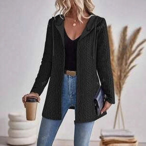 Casual Loose-fitting Women's Hoodie With Drawstrings Jacket Coat