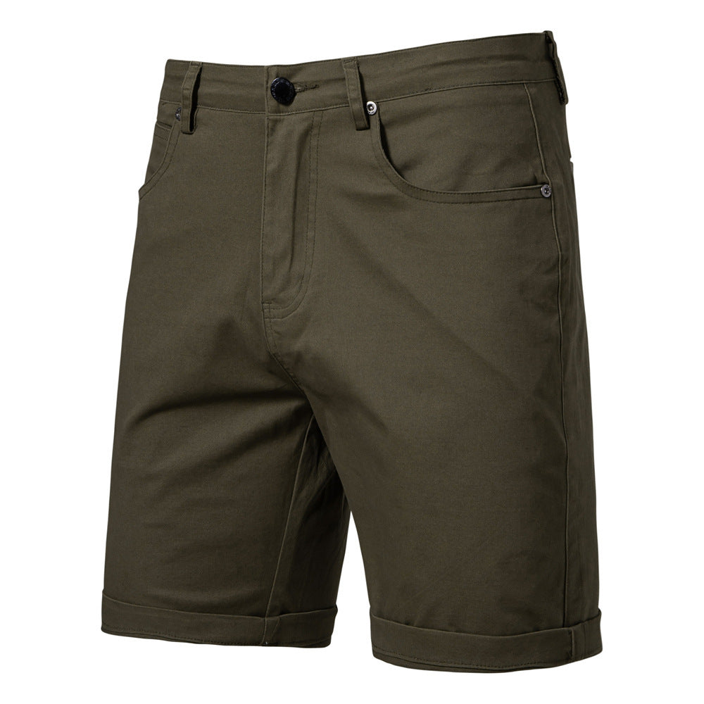Pantaloni Uomo Slim Dritti e Corti – Taglie Forti, Tinta Unita, Stile Casual