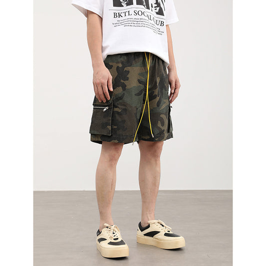 Pantaloncini Uomo Cargo Multitasche – Stile Workwear Americano, Camouflage, Leggeri e Resistenti