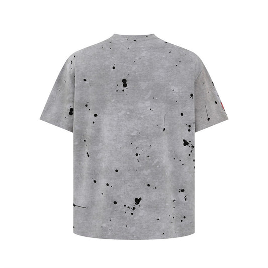 Digital Direct Injection American-style Distressed Printed Short-sleeved T-shirt For Men