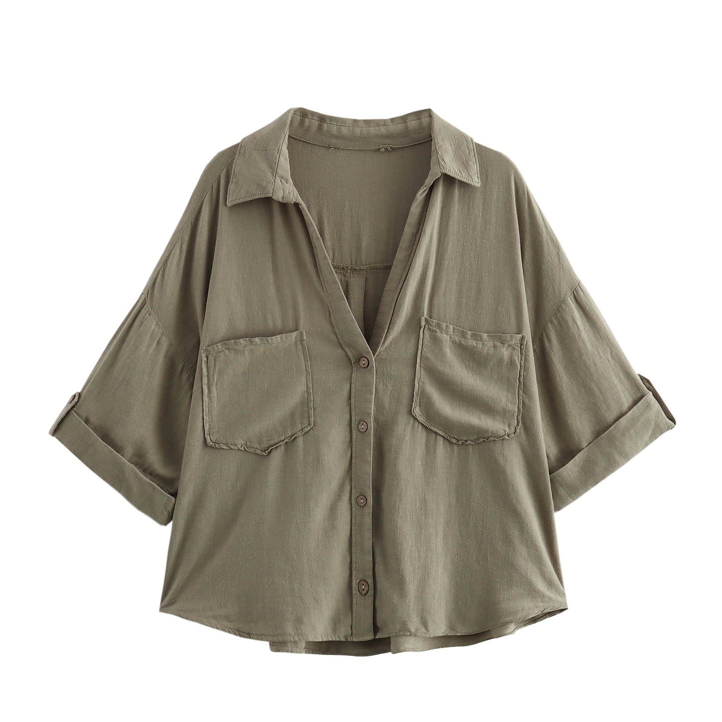 Retro Style Fashionable All-match Lapel Single Breasted Short Top