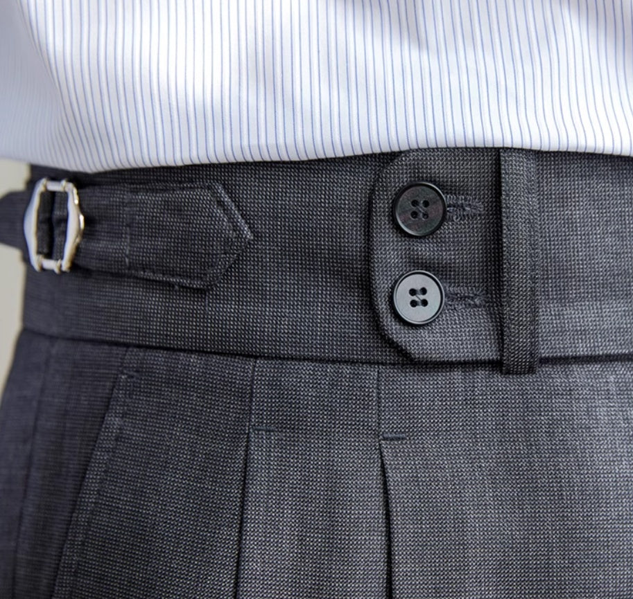 Retro Italian Wool Blended Lightweight Casual Suit Pants