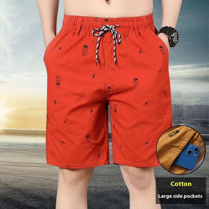Pantaloni Uomo Estivi Larghi β Cropped Pants Casual da Spiaggia, Cotone Leggero β