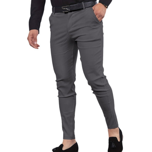 Men's Solid Color Faux Pocket Formal Casual Pants