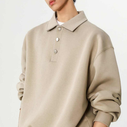 Spring New Heavy Pu Handsome Loose Casual Polo Collar Coat