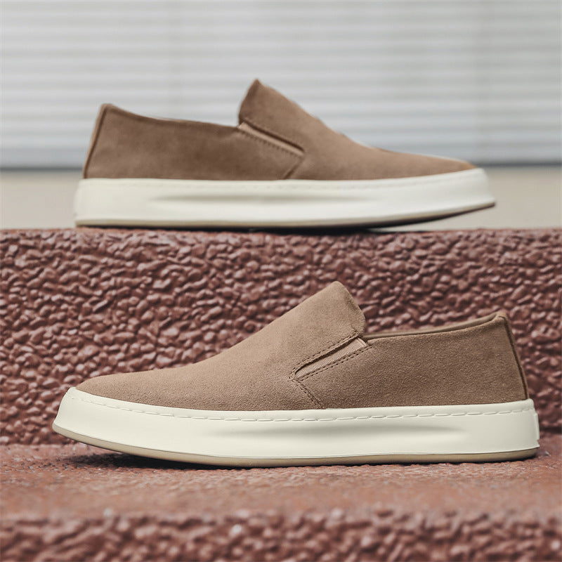 Scarpe Uomo Casual Stile Coreano – Plateau Medio in Pelle Opaca