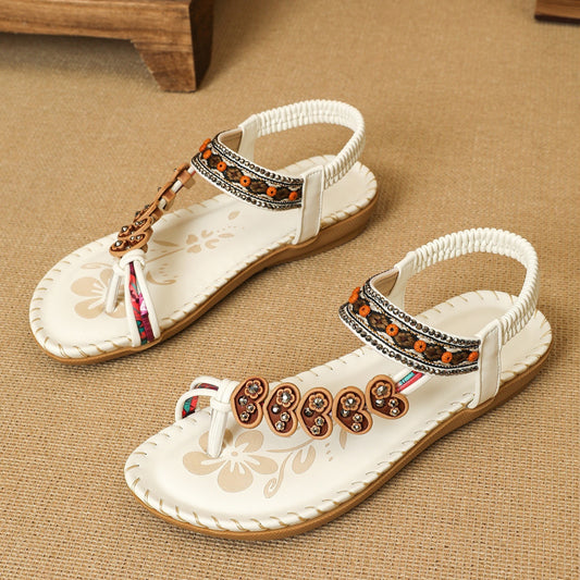 Sandali Donna Piatti Bohémien da Spiaggia con Strass – 9 Colori