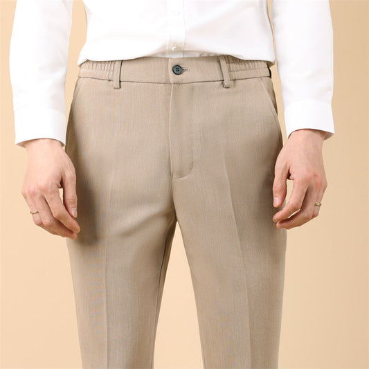 Summer Thin Cropped Men's Suit Pants Pencil Pants Solid Color Breathable