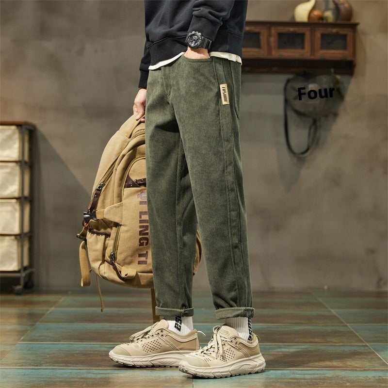 Corduroy Men's Casual Pants Trendy Brand Simple All-match
