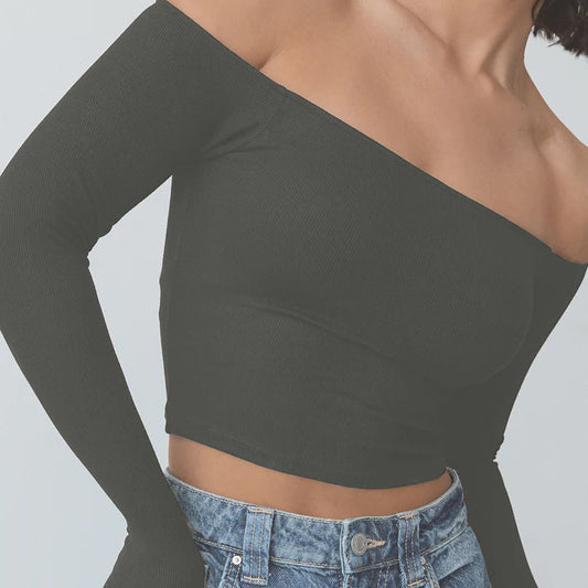 Long-sleeved Women's Off-shoulder Clothing