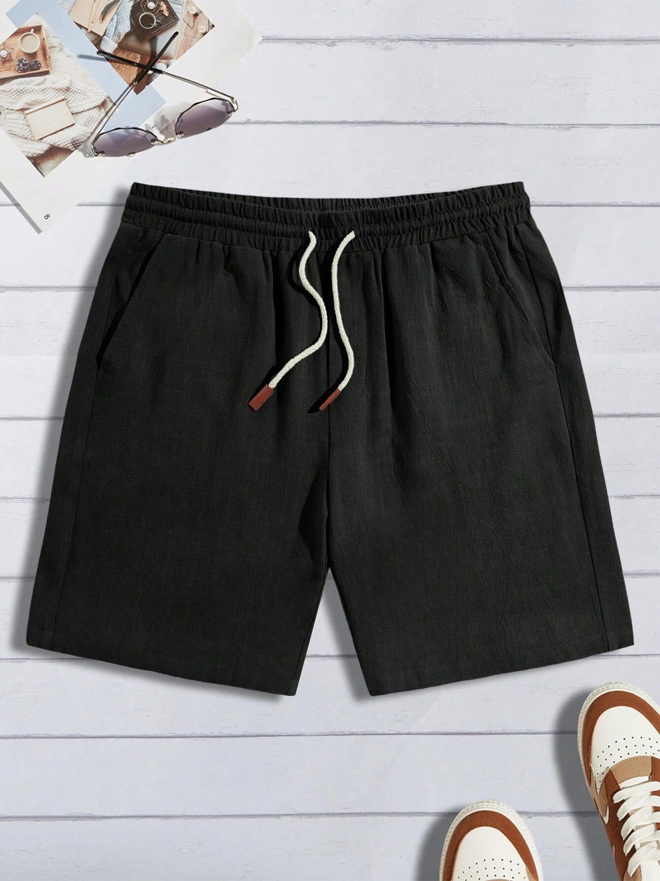 Shorts di lino sottili, pantaloncini casual
