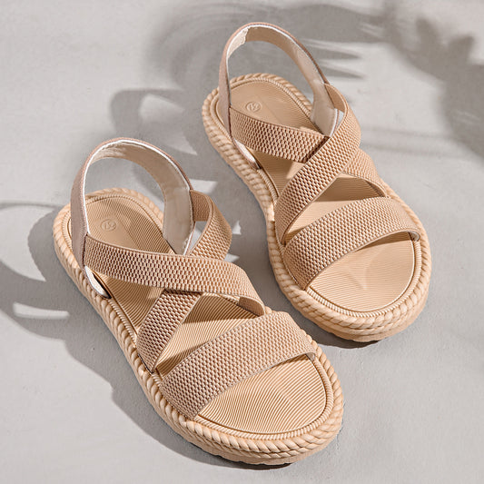 Women's Elastic Band Casual Student Plus Size Beach Roman Sandals