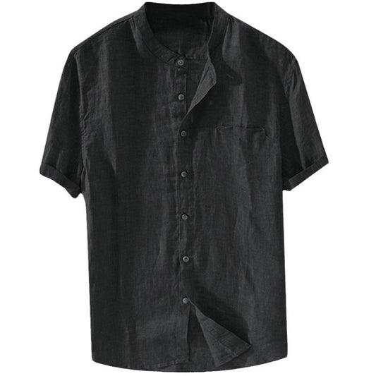 Men's Shirt New Short Sleeve Summer Stand Collar