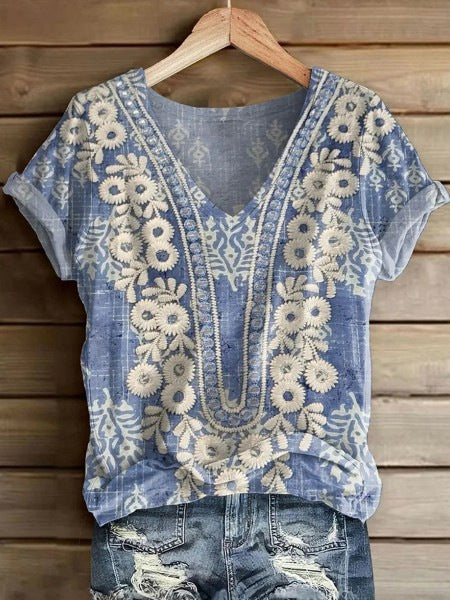 Women's Fashion Printed Short-sleeved T-shirt