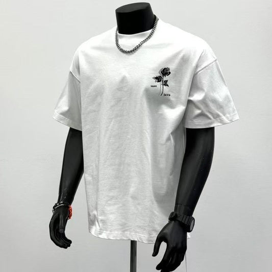 Cotton Heavy T-shirt Men's Summer Short Sleeve