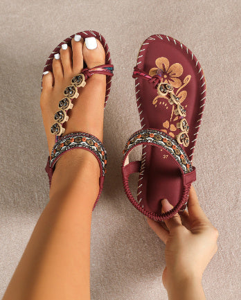 Bohemian Daily Casual Summer Rhinestone Sandals