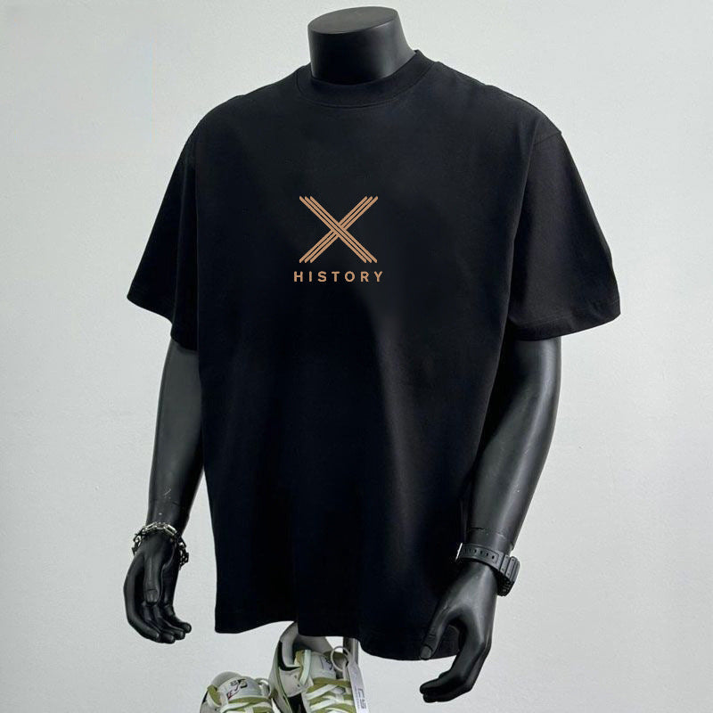 Cotton Loose Heavy Fashion Short Sleeve