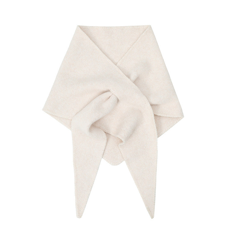 New Korean Style Wool Knitted Triangle Shawl Scarf